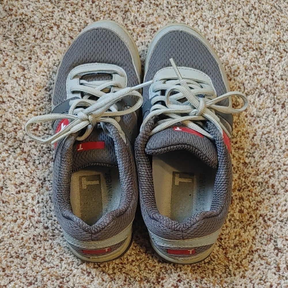 Kids Gray and Red Sneakers